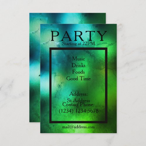 Party night cool smooth club style invitation
