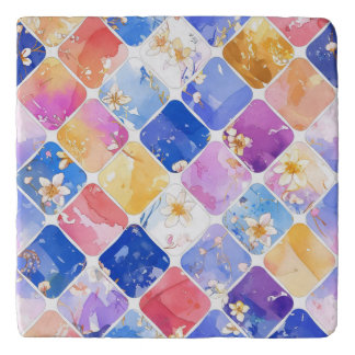 Party of Colors in a Flower Garden Trivet