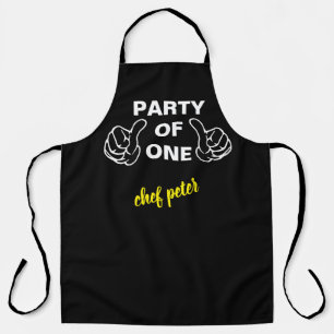 "Party of One" Chef Apron - Custom Kitchen Gift
