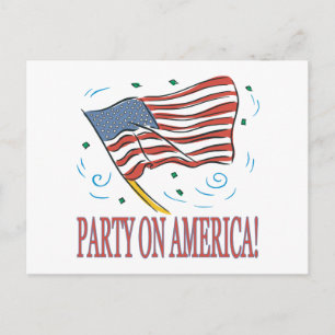 Party On America Invitation Postcard