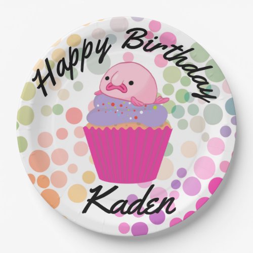 Party on Birthday Blobfish Paper Plate