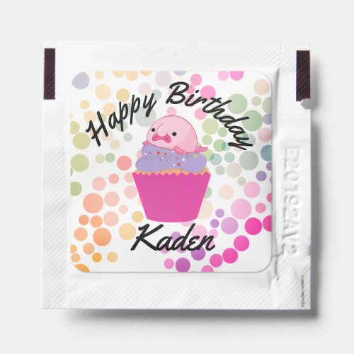 Party on Birthday Blobfish Paper Plate Hand Sanitizer Packet