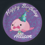 Party on Birthday Blobfish purple Paper Plates<br><div class="desc">See our store for a full collection of Blobfish themed part supplies and gifts</div>