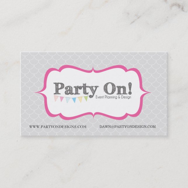 party on designs business card - custom (Front)
