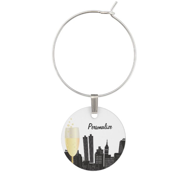 Party on the Town Wine Charm (Front)