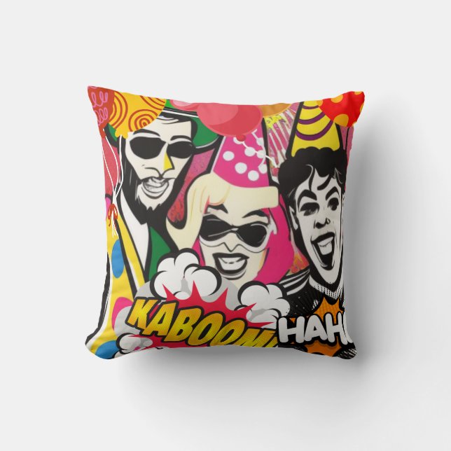 Party On Throw Pillow (Front)