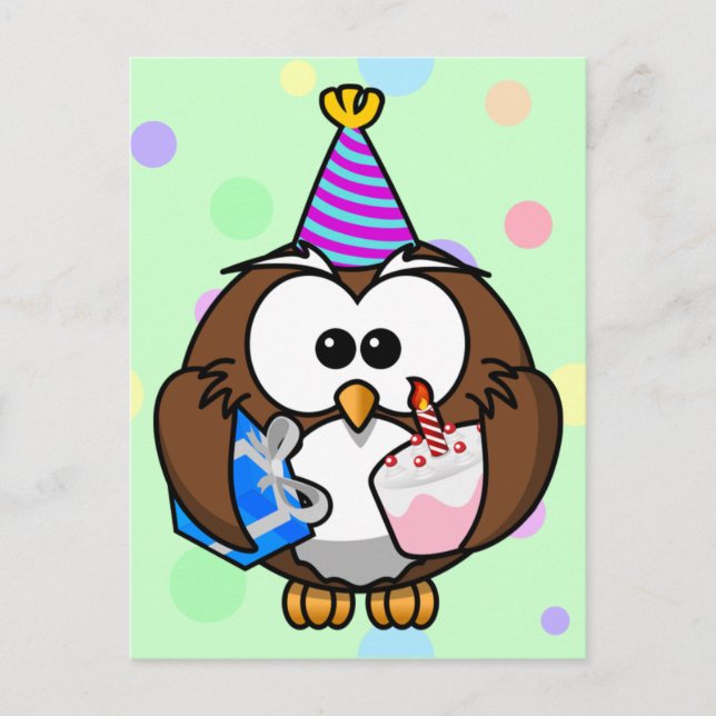 party owl invitation postcard (Front)