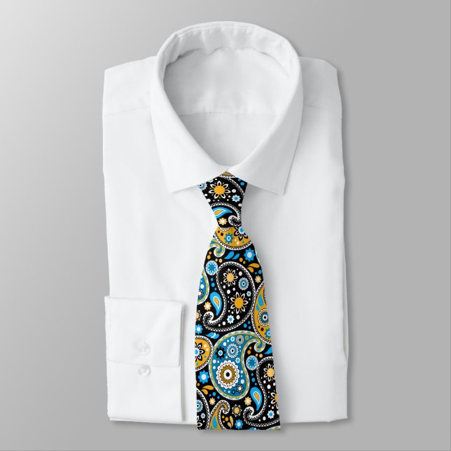 Party Paisley Fancy Country Western Square Dance Neck Tie (Tied)