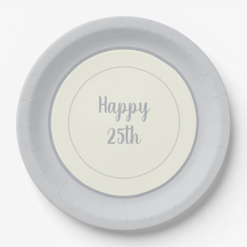 Party Paper China_look Rimmed 25th Annivesary Paper Plates