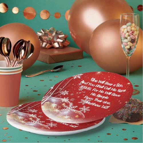 Party Paper Plate She Will Bear A Son Xmas 7 