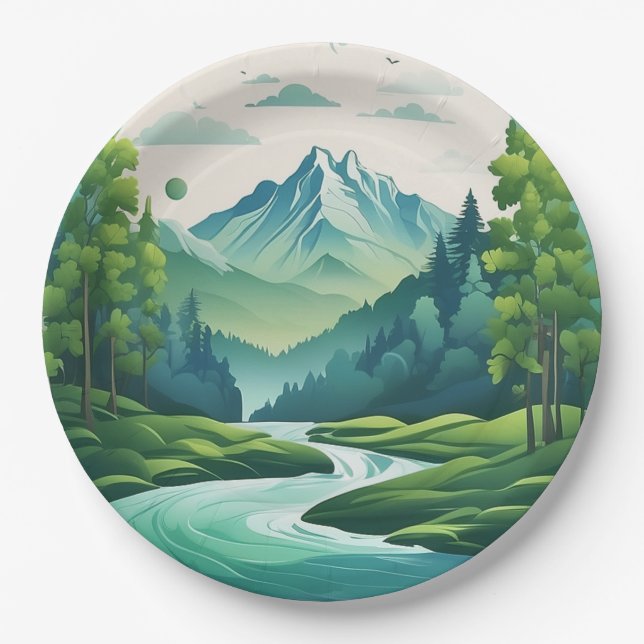 Party paper pleats plates (Front)