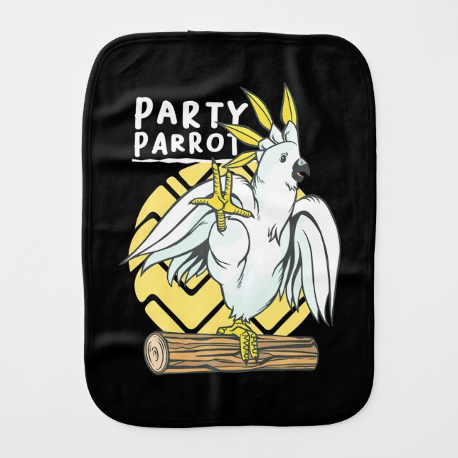 Party Parrot Bird Baby Burp Cloth (Front)