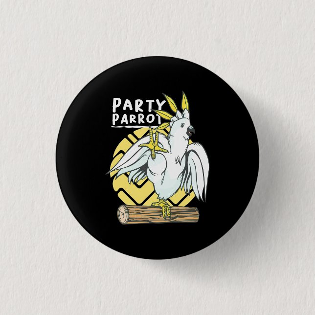 Party Parrot Bird Button (Front)