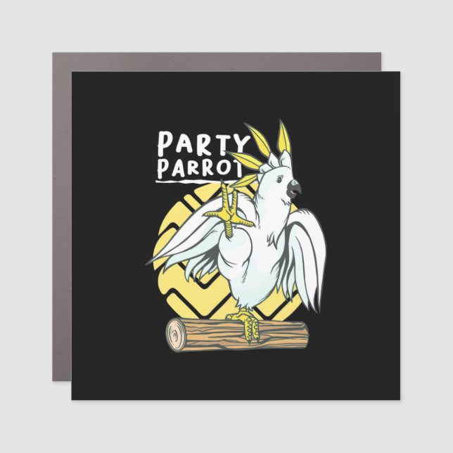 Party Parrot Bird Car Magnet (Front)
