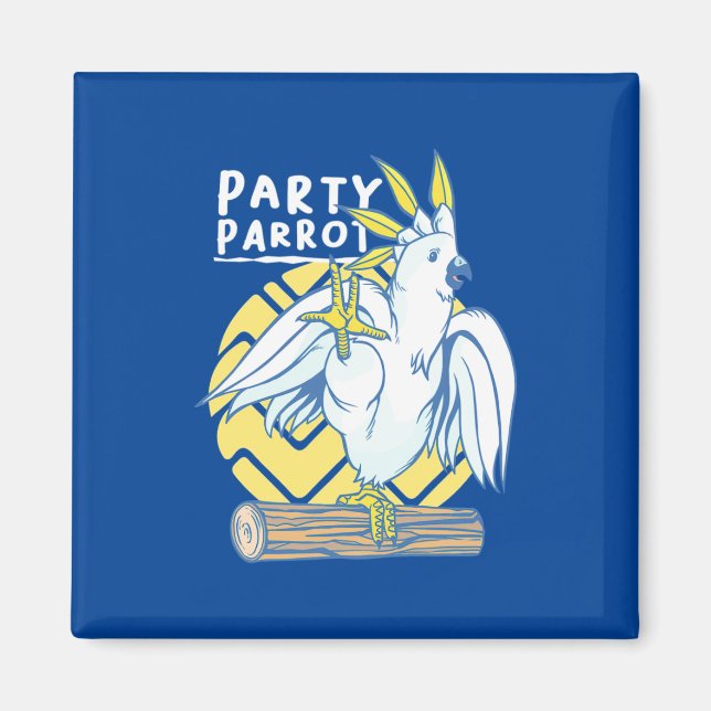 Party Parrot Bird Magnet (Front)
