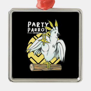 Party Parrot Bird Metal Ornament