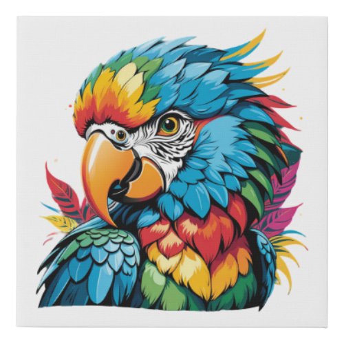 Party Parrot Faux Canvas Print