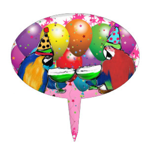 PARTY PARROTS CAKE TOPPER