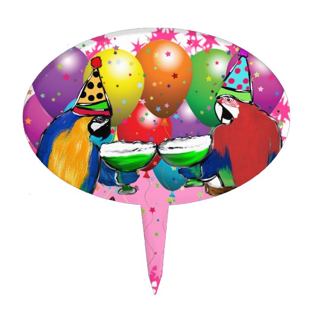 PARTY PARROTS CAKE TOPPER (Front)