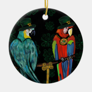 PARTY PARROTS CERAMIC ORNAMENT
