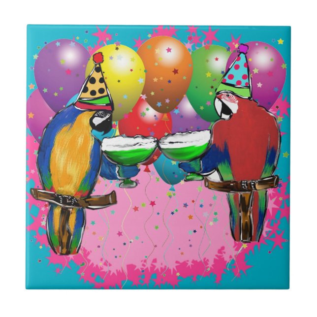 PARTY PARROTS CERAMIC TILE (Front)