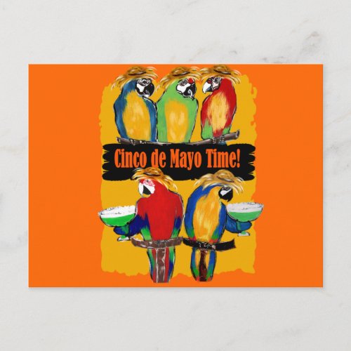 PARTY PARROTS INVITATION POSTCARD