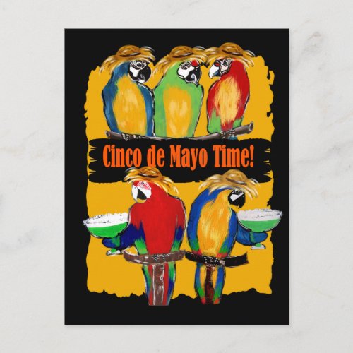 PARTY PARROTS INVITATION POSTCARD