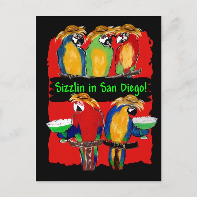 PARTY PARROTS INVITATION POSTCARD (Front)