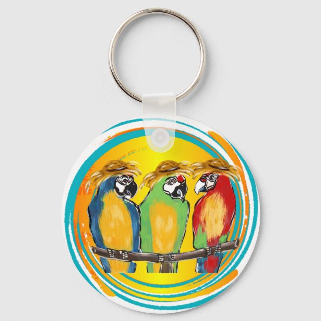 PARTY PARROTS KEYCHAIN (Front)