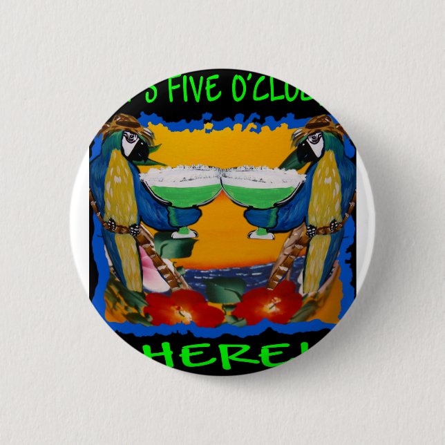 Party Parrots Pinback Button (Front)