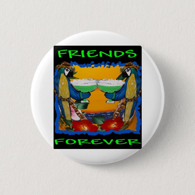 Party Parrots Pinback Button (Front)