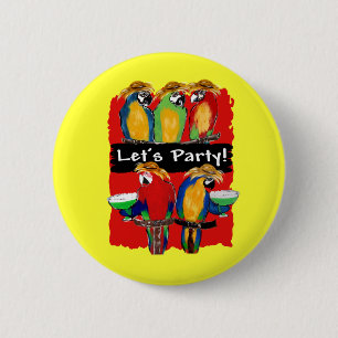 PARTY PARROTS PINBACK BUTTON