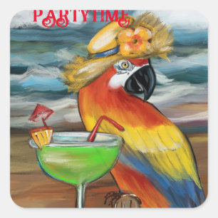 Party Parrots Square Sticker