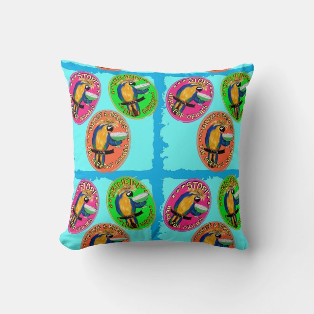 Party Parrots Throw Pillow (Front)