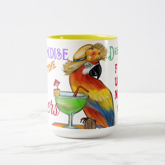 Party Parrots Two-Tone Coffee Mug (Center)