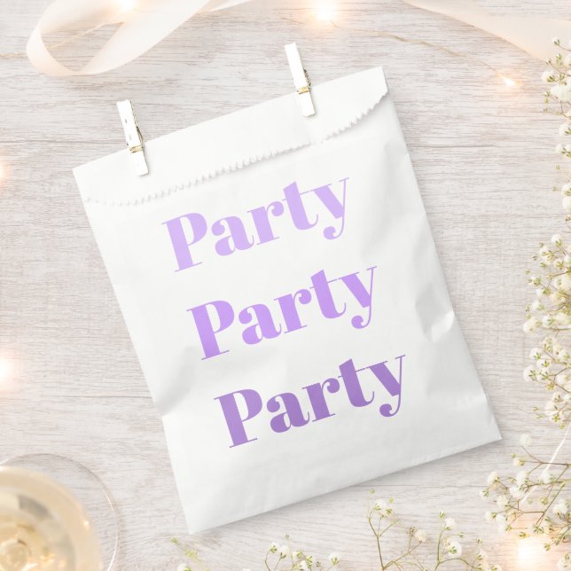 Party Party Party Typography in Purple Shades 50 Favor Bag (Clipped)