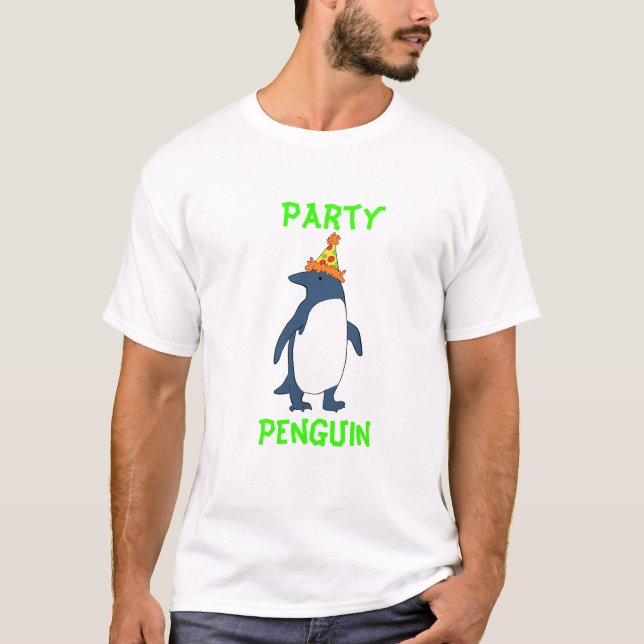 Party Penguin (with text) T-Shirt (Front)