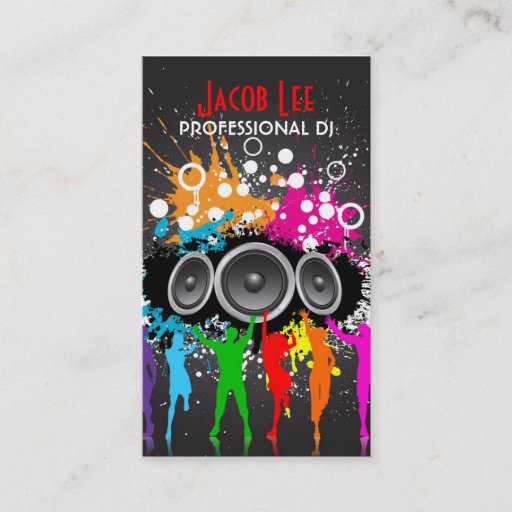 Customizable Party People DJ's Business Card