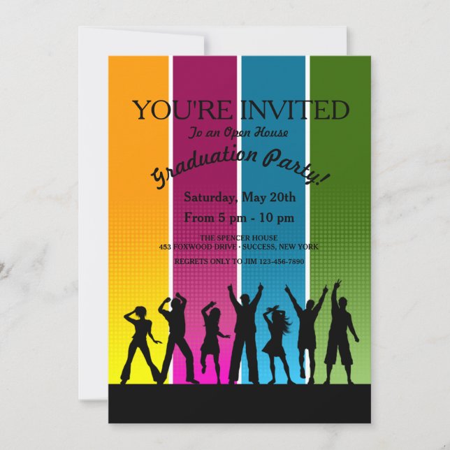 Party People Graduation Invitation (Front)