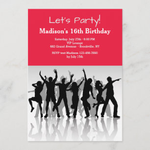 Party People Silhouettes Invitation