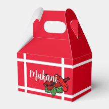Party Personalized Red Hibiscus Gable Box