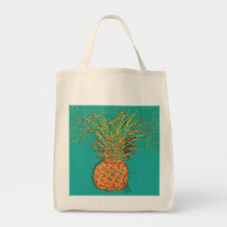 Party Pineapple-Abstract Pineapple on Bright  Tote Bag