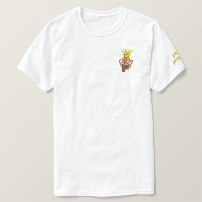 Party Pineapple Patch Embroidered T-Shirt (Design Front)