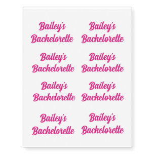 Party Pink Bachelorette Temporary Tattoos