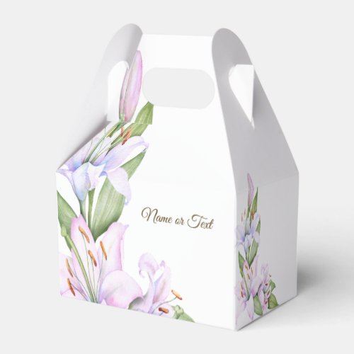 Party Pink Lily Flowers Golden Frame Beautiful Favor Boxes