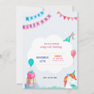 Party Pink Playful Birthday Invitation