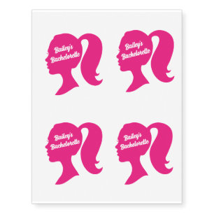 Party Pink Silhouette Bachelorette Temporary Tattoos