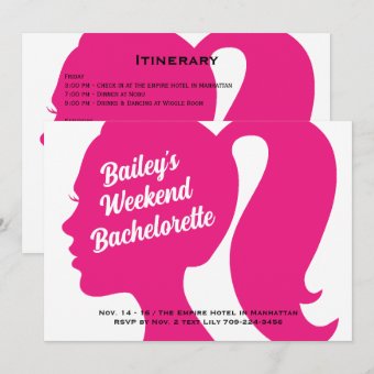 Party Pink Weekend Bachelorette Invitation | Zazzle