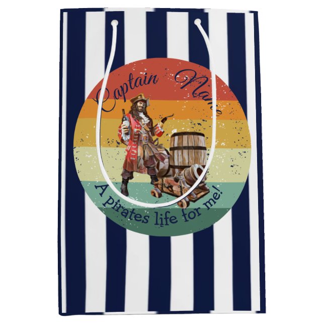 Party Pirate birthday Medium Gift Bag (Front)