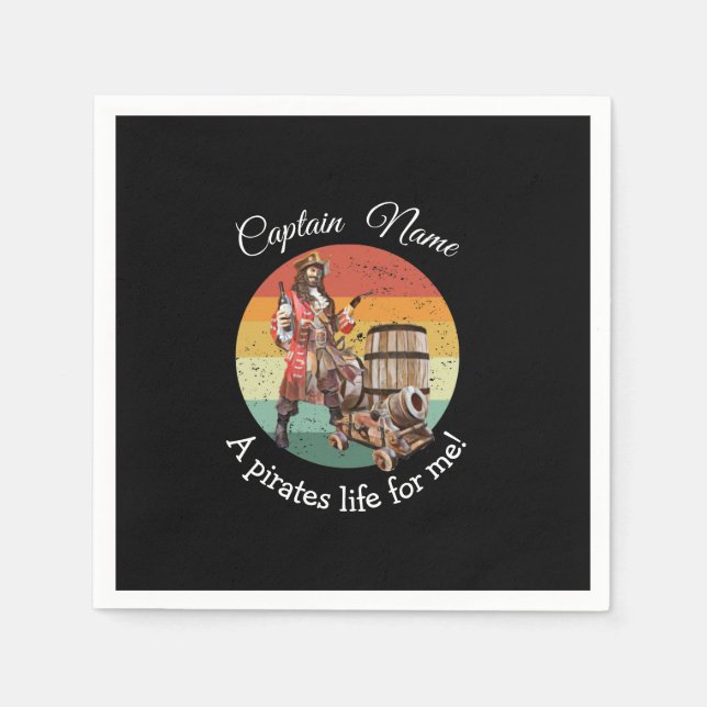 Party Pirate black Napkins (Front)